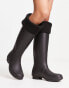 Фото #1 товара ASOS DESIGN tall welly boot fleece socks in black