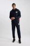 Фото #1 товара DeFactoFit NBA Miami Heat Standart Fit Kalın Sweatshirt Kumaşı Jogger