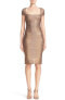 Фото #2 товара Hervé Léger By Max Azria 161577 Bandage Bodycon Dress Bronze Metallic Sz. M