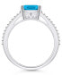 ფოტო #3 პროდუქტის Blue Topaz and Diamond Accent Ring in 14K White Gold