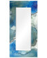 'Subtle Blues' Rectangular On Free Floating Printed Tempered Art Glass Beveled Mirror, 72" x 36"