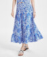ფოტო #1 პროდუქტის Women's Fountain Floral-Print Maxi Skirt