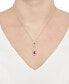 ფოტო #2 პროდუქტის Ruby (1-1/2 ct. t.w.) & Diamond (1/3 ct. t.w.) Halo Lariat Necklace in 14k Gold, 16-18"