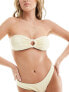 Brave Soul strapless bikini top with removable cups in yellow