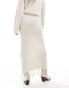 4th & Reckless wool mix tassel edge knitted maxi skirt co-ord in cream Бежевый, 46 - фото #3