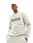 BOSS Green Salbo 1 sweatshirt in cream