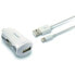 Фото #1 товара USB-зарядное для авто + кабель для быстрой зарядки Lightning MFi KSIX Apple-compatible 2.4 A