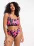 Фото #1 товара Reclaimed Vintage PLUS square neck bikini top in pop pink floral print