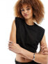 AllSaints Alya Mika sleeveless crop tank top in black