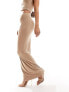 Kaiia slinky column maxi skirt co-ord in camel