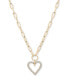 ფოტო #1 პროდუქტის Diamond Heart Paperclip Link 17" Pendant Necklace (1/2 ct. t.w.) in 14k Gold, Created for Macy's