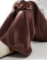 Фото #2 товара ASOS DESIGN satin wide leg trouser in chocolate