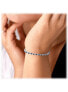 Sapphire and White Diamond Tennis Bracelet with Round Cut Cubic Zirconia