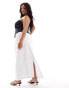 4th & Reckless Plus exclusive maxi seam detail skirt in white