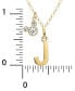 ფოტო #9 პროდუქტის Mickey Mouse Initial Pendant 18" Necklace with Cubic Zirconia in 14k Yellow Gold