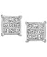 ფოტო #3 პროდუქტის Diamond Princess Cluster Stud Earrings (1/4 ct. t.w.) in 14k White Gold