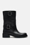 Leather ankle boots with buckles