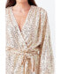 Фото #2 товара Women's Sequins Wrapped Romper with Belt