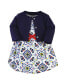 ფოტო #1 პროდუქტის Baby Girls Baby Organic Cotton Dress and Cardigan 2pc Set, Pottery Tile