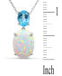ფოტო #2 პროდუქტის Lab-Grown Opal (4-1/3 ct. t.w.) & Sky Blue Topaz (2 ct. t.w.) 18" Pendant Necklace in Sterling Silver