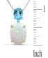 Фото #2 товара Macy's lab-Created Opal (4-1/3 ct. t.w.) & Sky Blue Topaz (2 ct. t.w.) 18" Pendant Necklace in Sterling Silver