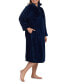 Фото #1 товара Plus Size Solid Long-Sleeve Zip Robe