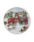 Red Truck Snowman 4 Piece Canape Plate Set