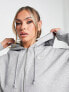 Nike mini swoosh oversized full zip hoodie in grey and sail