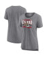 Фото #1 товара Women's Heather Gray San Francisco 49ers Super Bowl LVIII Our Pastime Tri-Blend Scoop Neck T-shirt