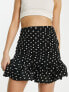 Фото #1 товара In The Style x Georgia Louise ruffle detail mini skirt in mono spot print