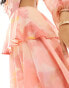 Pretty Lavish balloon sleeve tiered midaxi dress in pink floral