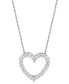 Cubic Zirconia Heart Pendant Necklace in Sterling Silver