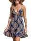 ფოტო #1 პროდუქტის Women's Geo Print V-Neck Mini Beach Dress