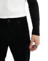 DTT cropped tapered fit cord trousers in black