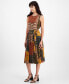 ფოტო #4 პროდუქტის Petite Patchwork-Print Jersey Midi Dress