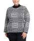 Фото #3 товара Plus Size Long Sleeve Mock Neck Sweater