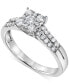 ფოტო #1 პროდუქტის Diamond Halo Engagement Ring (1/2 ct. t.w.) in 14k White Gold