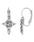 ფოტო #1 პროდუქტის Silver-Tone Crystal Cross Earrings