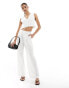 Фото #1 товара In The Style tailored wide leg trousers co-ord in cream pinstripe