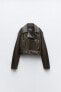 Фото #7 товара Укороченная куртка из искусственной кожи в байкерском стиле ZARA