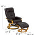 Фото #4 товара Multi-Position Recliner & Ottoman With Swivel Maple Wood Base