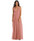 Фото #1 товара Women's Deep V-Neck Chiffon Maxi Dress