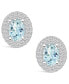 ფოტო #3 პროდუქტის Aquamarine (1-3/8 ct. t.w.) and Diamond (1/2 ct. t.w.) Halo Stud Earrings in 14K White Gold