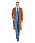 Men's Knee Length Wool Blend Three Button Long Jacket Overcoat Top Coat