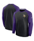 Фото #1 товара Men's Black, Purple Minnesota Vikings Historic Raglan Crew Performance Sweater