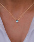 Фото #2 товара Macy's cubic Zirconia & Enamel Evil Eye Halo Pendant Necklace in 14k Gold-Plated Sterling Silver, 16" + 1" extender