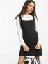 Фото #4 товара ASOS DESIGN Petite 2 in 1 long sleeve t-shirt mini dress with ponte dress