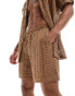 South Beach knit beach short co-ord in brown Коричневый, S - фото #1