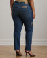 Plus Size Tapered Patchwork Boyfriend Jeans Синий, 18W - фото #2