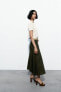 Фото #5 товара Широкая юбка миди из смесового льна с ремнем ZARA